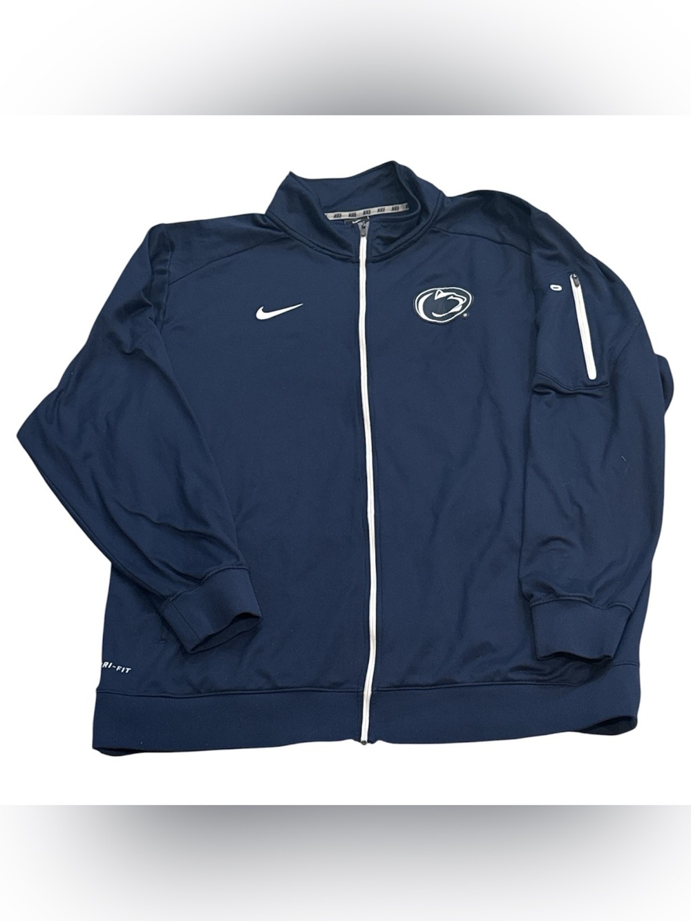 Nike Penn State Nittany Lions NCAA Blue Full Zip Dri Fit Track Jacket Mens 2XL